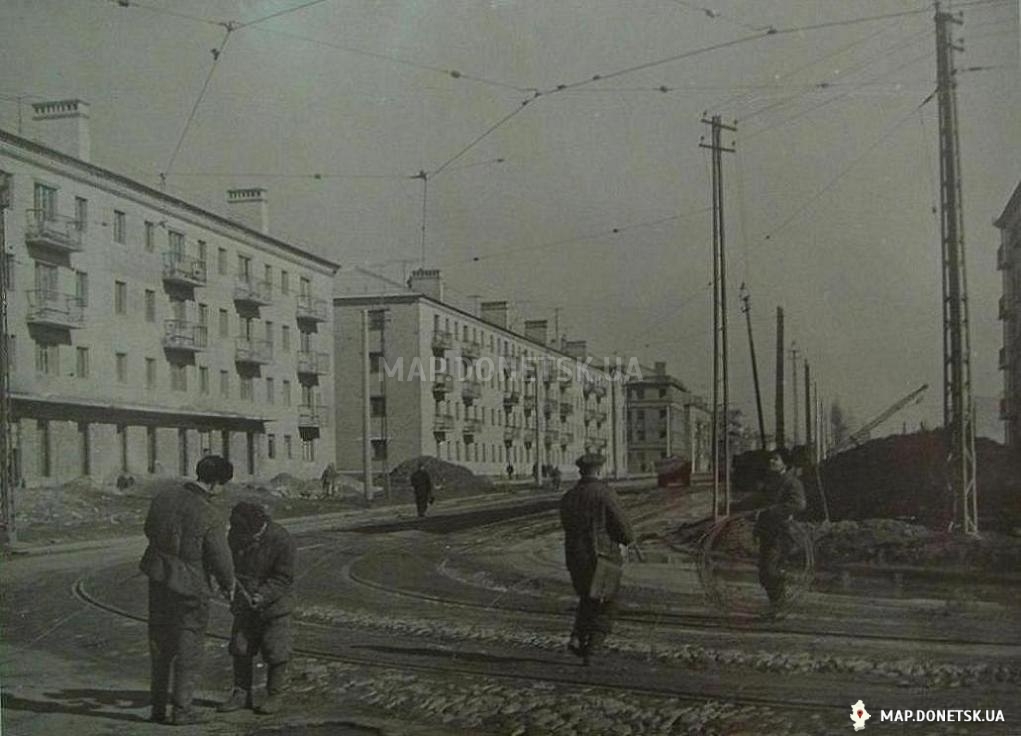Строительство трамвайной линии по ул. Гагарина, 1961 год, История, Черно-белые, Строительство