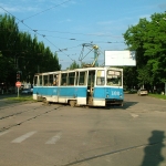 Горловский трамвай, Современные, Любительские, Весна, День, Цветные